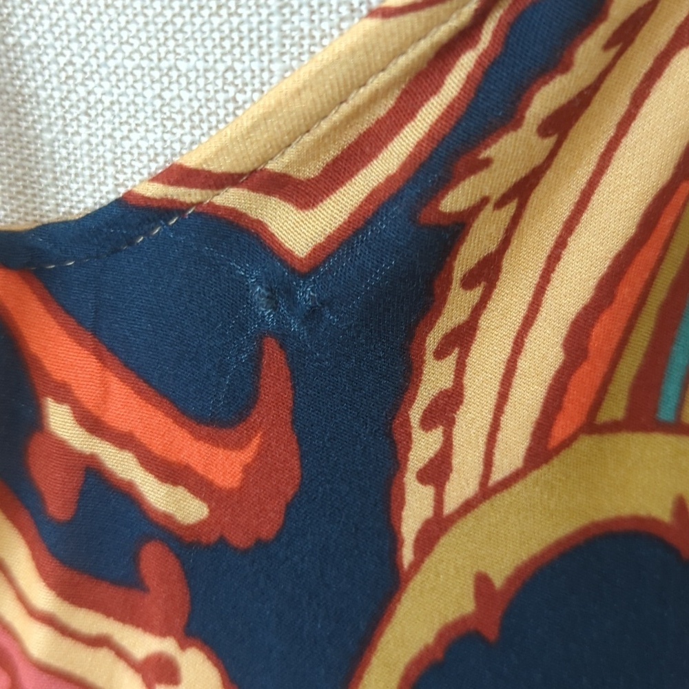 Lovestitch Asymmetrical Paisley Dress - Red and Gold - Picture 8 of 10